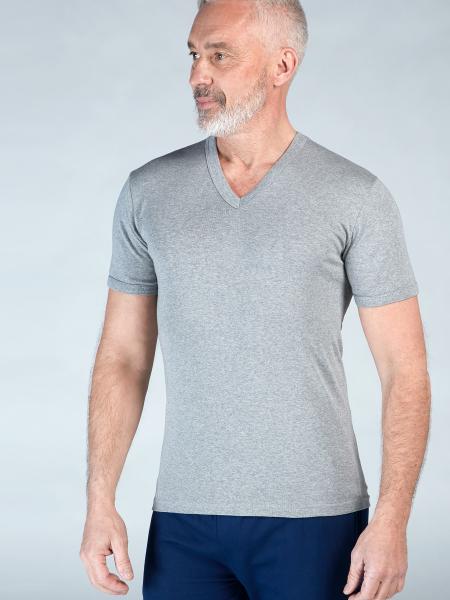 maillot de corp sans couture pour homme gris chiné